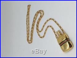 Vintage GUCCI Logos perfume Bottle Motif Gold chain Necklace RARE