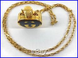 Vintage GUCCI Perfume Bottle Necklace In Original Box Made In Italy