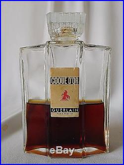 Vintage GUERLAIN COQUE D'OR 2.77 oz Perfume War Time Edition Bottle c1938-1945