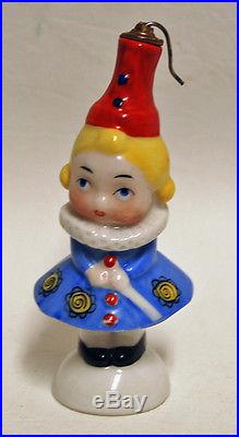 Vintage German Crown Top Porcelain Figural Perfume Scent Bottle Girl Lady Child
