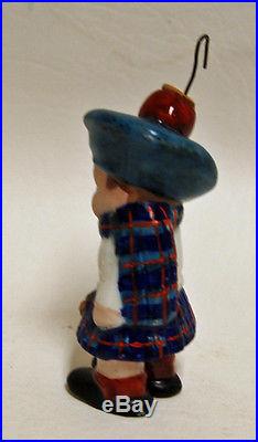 Vintage German Crown Top Porcelain Figural Perfume Scent Bottle Scottish Child