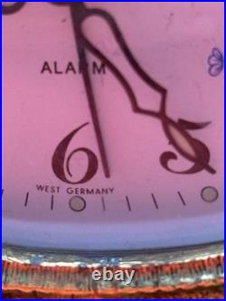 Vintage Germany Linden Ormolu Gold Gilding Windup Alarm Clock & Perfume Bottles