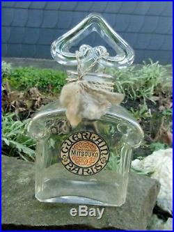 Vintage Giant Fatice Guerlain Mitsouko Crystal Perfume Bottle Paris France empty