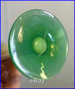 Vintage Glass Perfume Bottle Fry Foval Green Devilbiss