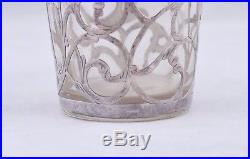 Vintage Glass & Sterling Silver Overlay Art Nouveau Perfume Bottle Decanter 5