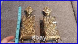 Vintage Gold Filigree Perfume Bottle Pair Missing Daubers 200 ML