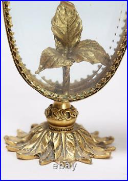 Vintage Gold Metal Filigree Ormolu Perfume Bottle Vanity Dresser 11.5''H