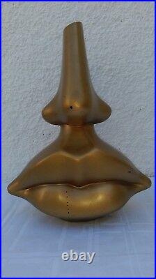 Vintage Gold Nose And Lips Salvador Dali Perfume Factice Bottle