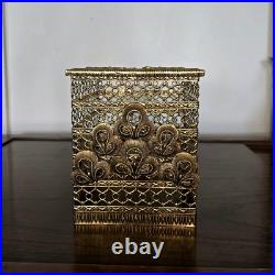 Vintage Gold ORMOLU Filigree PERFUME BOTTLE and MATSON Stylebuilt TISSUE BOX LOT Vintage Gold ORMOLU Filigree PERFUME BOTTLE and MATSON Stylebuilt TISSUE BOX LOT