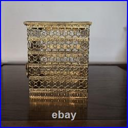 Vintage Gold ORMOLU Filigree PERFUME BOTTLE and MATSON Stylebuilt TISSUE BOX LOT Vintage Gold ORMOLU Filigree PERFUME BOTTLE and MATSON Stylebuilt TISSUE BOX LOT