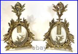 Vintage Gold Ormolu And Glass Pair Of Perfume Bottle