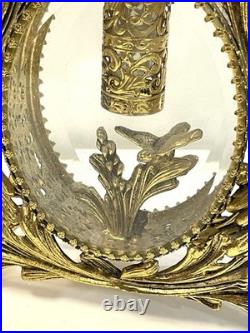 Vintage Gold Ormolu And Glass Pair Of Perfume Bottle