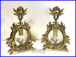 Vintage Gold Ormolu And Glass Pair Of Perfume Bottle