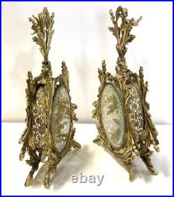 Vintage Gold Ormolu And Glass Pair Of Perfume Bottle