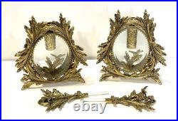 Vintage Gold Ormolu And Glass Pair Of Perfume Bottle