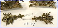 Vintage Gold Ormolu And Glass Pair Of Perfume Bottle