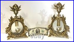 Vintage Gold Ormolu And Glass Pair Of Perfume Bottle