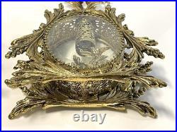 Vintage Gold Ormolu And Glass Pair Of Perfume Bottle