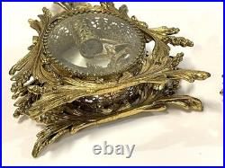 Vintage Gold Ormolu And Glass Pair Of Perfume Bottle