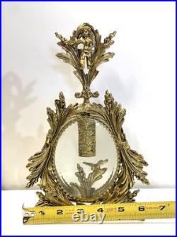 Vintage Gold Ormolu And Glass Pair Of Perfume Bottle