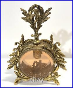 Vintage Gold Ormolu And Glass Perfume Bottle Vintage Gold Ormolu And Glass Perfume Bottle