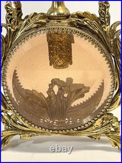 Vintage Gold Ormolu And Glass Perfume Bottle Vintage Gold Ormolu And Glass Perfume Bottle
