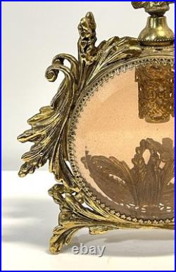 Vintage Gold Ormolu And Glass Perfume Bottle Vintage Gold Ormolu And Glass Perfume Bottle