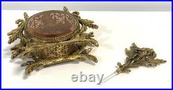 Vintage Gold Ormolu And Glass Perfume Bottle Vintage Gold Ormolu And Glass Perfume Bottle