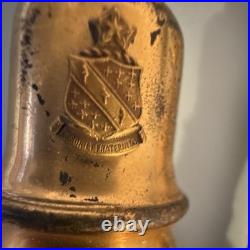 Vintage Gold-Tone Metal Perfume Atomizer Bottle with Puffer, Engraved College 1928