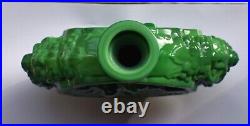 Vintage Green Malachite Bohemia Bottle Art Deco Roses Fawn Women Wing Stopper