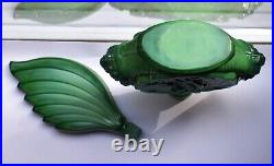 Vintage Green Malachite Bohemia Bottle Art Deco Roses Fawn Women Wing Stopper