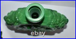 Vintage Green Malachite Bohemia Bottle Art Deco Roses Fawn Women Wing Stopper