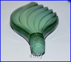 Vintage Green Malachite Bohemia Bottle Art Deco Roses Fawn Women Wing Stopper