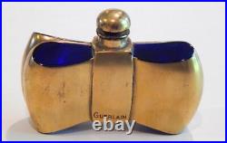 Vintage Guerlain Coque D'Or Cobalt & Blue Baccarat Bow Tie Perfume Bottle- Large