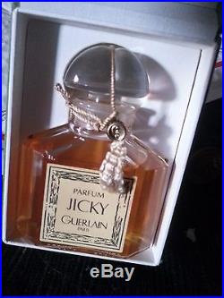 Vintage Guerlain Jicky Baccarat Style Quadrilobe Perfume Bottle wBox 2 OZ 4 Ht