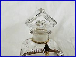 Vintage Guerlain Mitsouko Etched Baccarat Crystal Perfume Bottle 4.75French