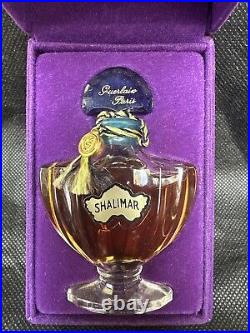 Vintage Guerlain Shalimar 1/3 fl. Oz. Bottle & Purple Velour Presentation Box