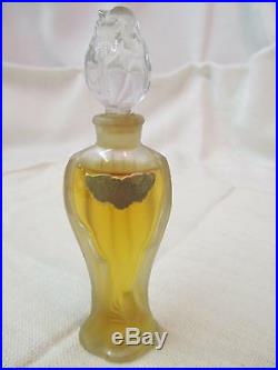 Vintage Guerlain Shalimar Crystal Bottle Rose stopper pure Parfum 95% full Rare