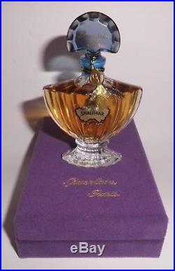 Vintage Guerlain Shalimar Perfume 1/2 fl. Oz Sealed Bottle Velvet Box