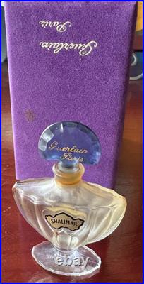 Vintage Guerlain Shalimar Perfume Baccarat Batwing Crystal Bottle With Box