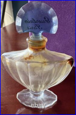 Vintage Guerlain Shalimar Perfume Baccarat Batwing Crystal Bottle With Box
