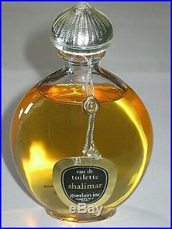 Vintage Guerlain Shalimar Perfume Bottle & Box EDT 3 OZ Open 3/4+ Full