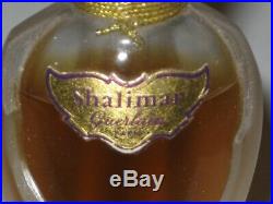 Vintage Guerlain Shalimar Perfume Bottle/Purple Box 1/2 OZ Sealed 3/4 Full 1960s