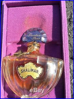 Vintage Guerlain Shalimar Perfume baccarat style bottle with presentation box