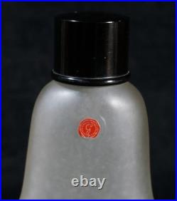 Vintage Guerlain Shalimar Talc Glass Bottle EC Rare Art Deco (CB6)
