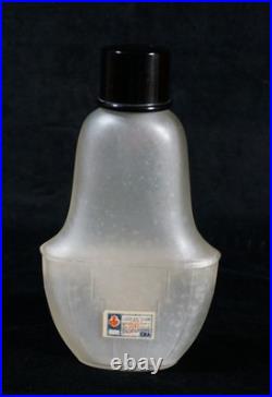 Vintage Guerlain Shalimar Talc Glass Bottle EC Rare Art Deco (CB6)