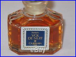 Vintage Guerlain Vol De Nuit Perfume Bottle & Box 1/4 OZ, 7.5 ML Sealed 3/4 Full