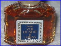 Vintage Guerlain Vol De Nuit Perfume Bottle & Box 1/4 OZ, 7.5 ML Sealed/ Full