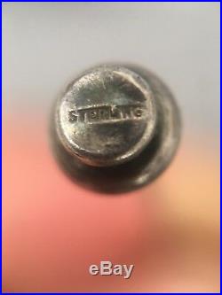 Vintage Hammered Sterling Silver Miniature Flask Shaped Scent / Perfume Bottle