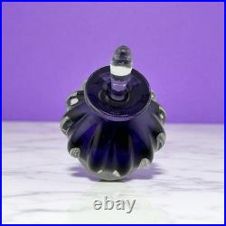 Vintage Hand Blown Purple Glass Perfume Bottle Signed 4.25 ICCAN Gallery CA